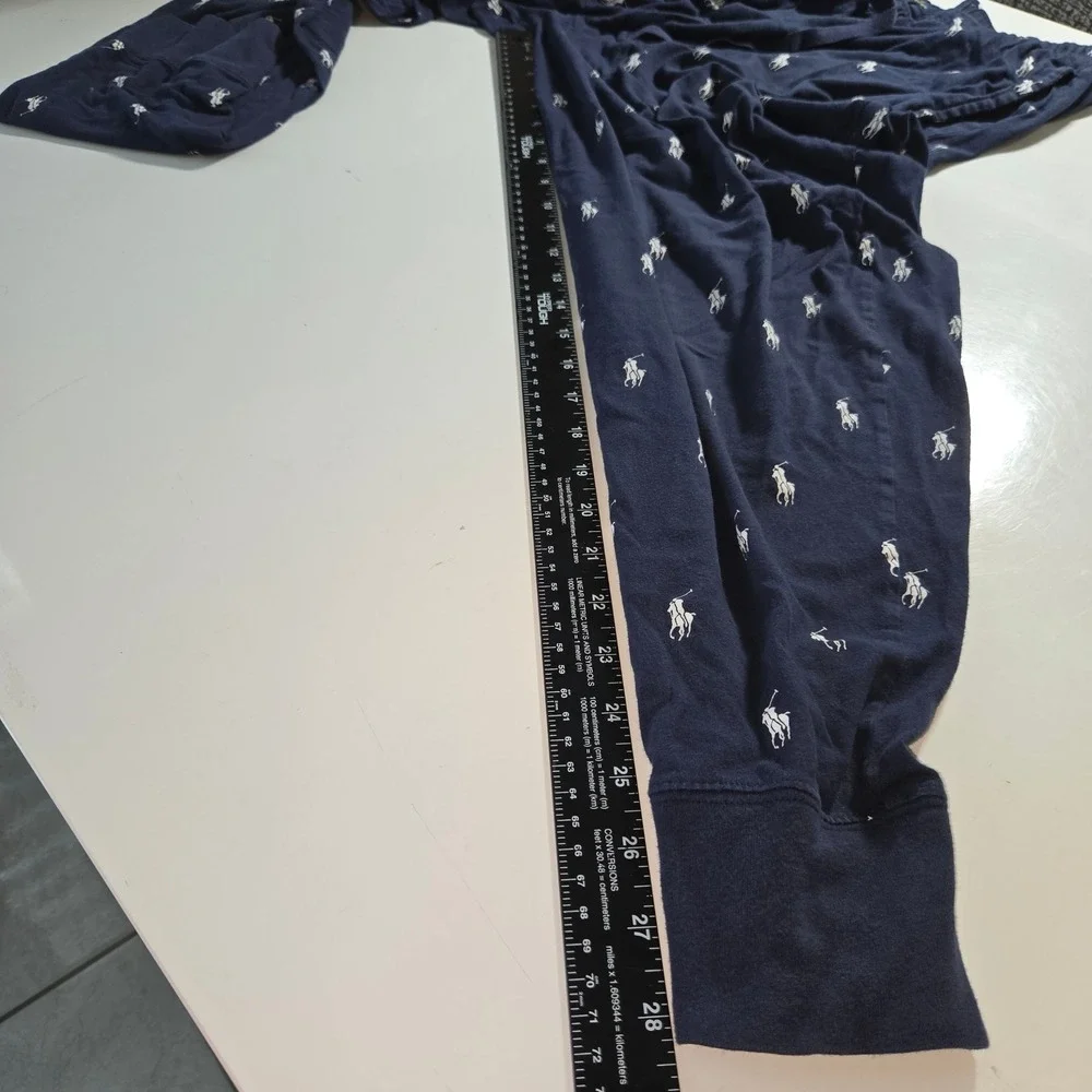 Polo Ralph Lauren Mens XL Pajama Pants Navy Blue Pony Print Cotton Joggers